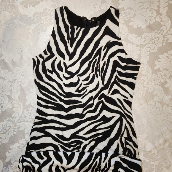 White House Black Market Sleeveless Zebra Print Dress NWOT - Picture 6 of 14